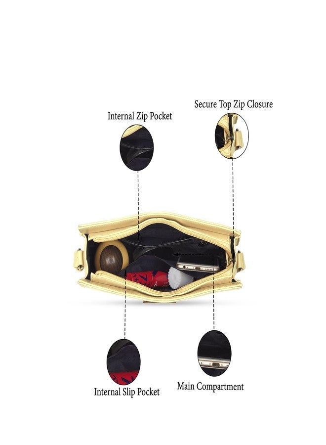 كابريس حقيبة كتف متوسطة الحجم من كابريس سيكو للنساء، مزودة بحزام قابل للتعديل وسحاب إغلاق لراحة الارتداء | حقيبة يد متعددة الاستخدامات للاستخدام اليومي والسفر والمناسبات الخاصة (بيج داكن) - Image 4